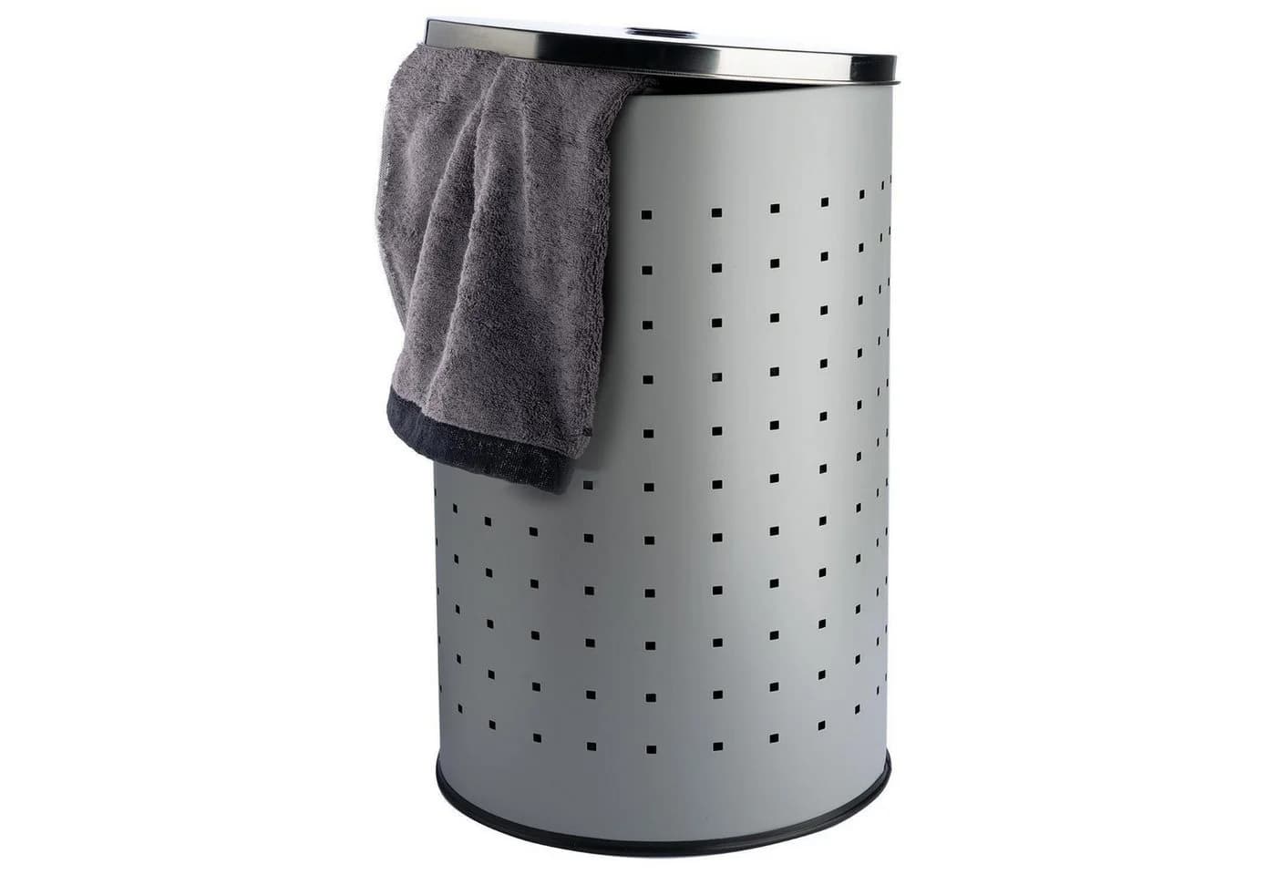Home4You Wäschetonne Grau 54L mit Deckel - Bild 4