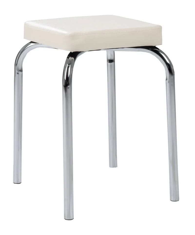 HAKU Sitzhocker Stapelhocker 4er Set Kunstleder Weiß - Bild 5