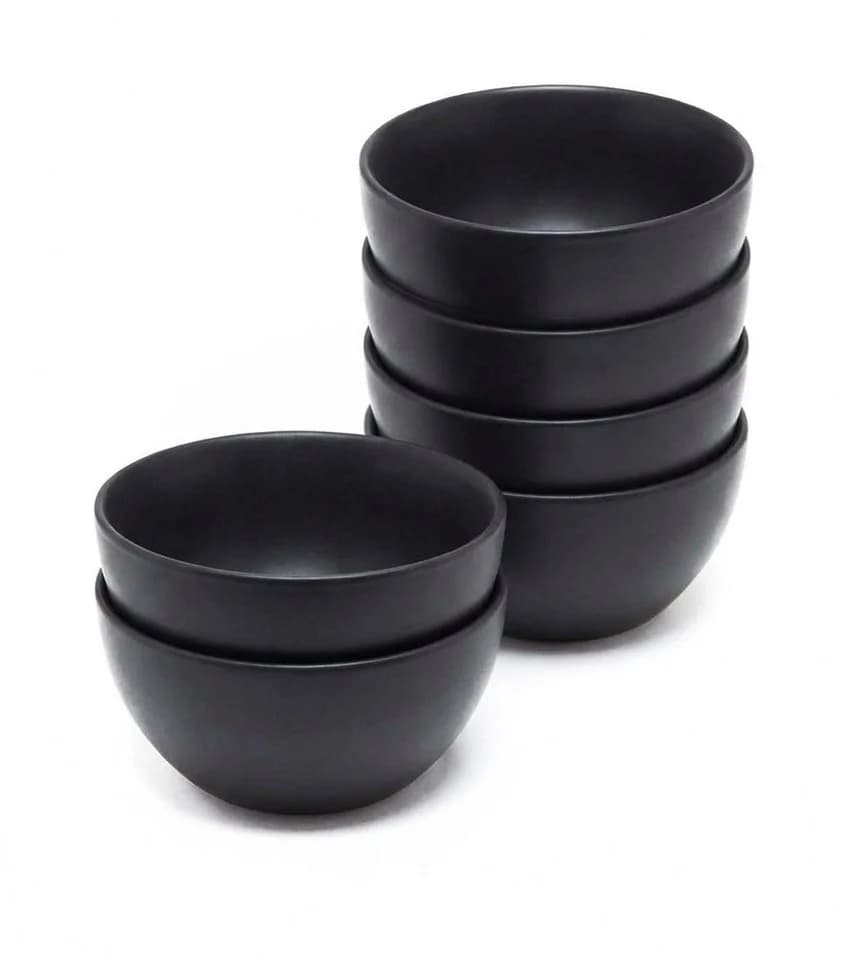 HIT Trading Dipschale BRUNCH 6er Set Schwarz matt Steingut - Bild 2