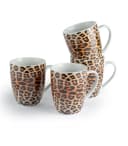 HIT Trading Kaffeetassen 4er Set Leopardenmuster Keramik Braun Schwarz Bild 2