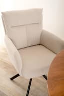 Home4You Polsterstuhl Beige Cordbezug Metallgestell 2er Set 180 Grad Drehbar Bild 3