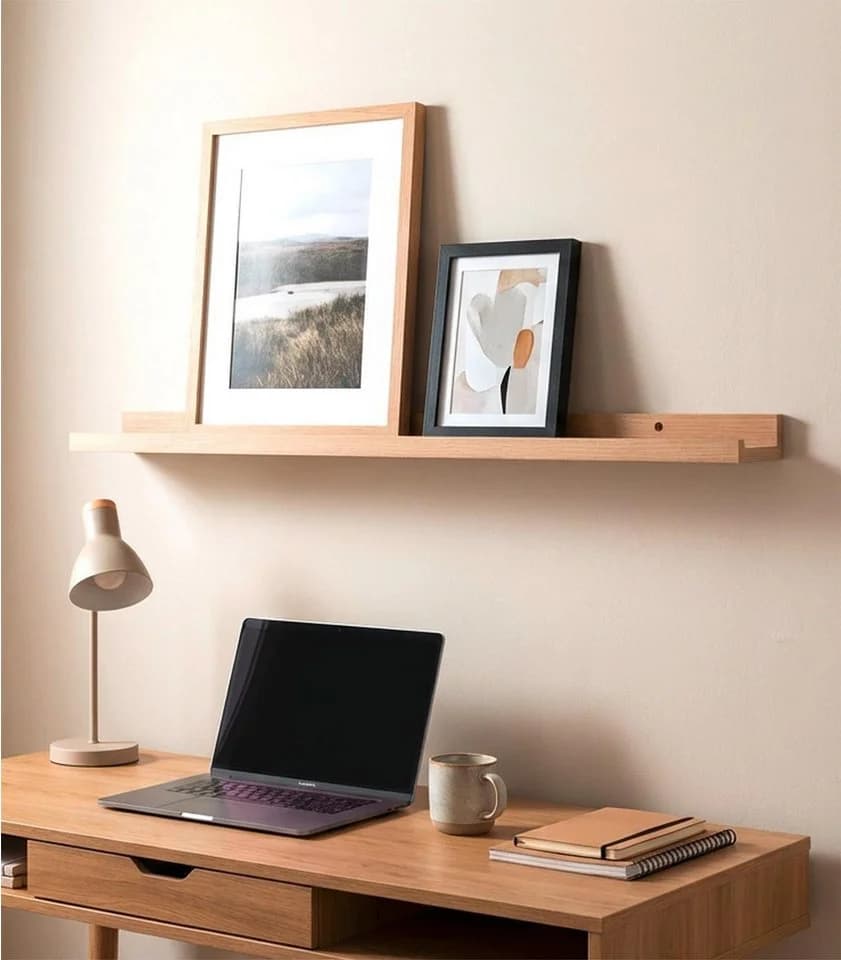 Home4You Wandregal Bilderleiste Wildeiche Dekor PVC MDF