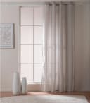 Home4You Vorhang Greige Halbtransparent Polyester Bild 3