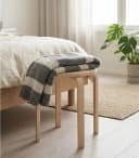 Home4You Hocker Beige Birkenschichtholz Beistelltisch Bild 1