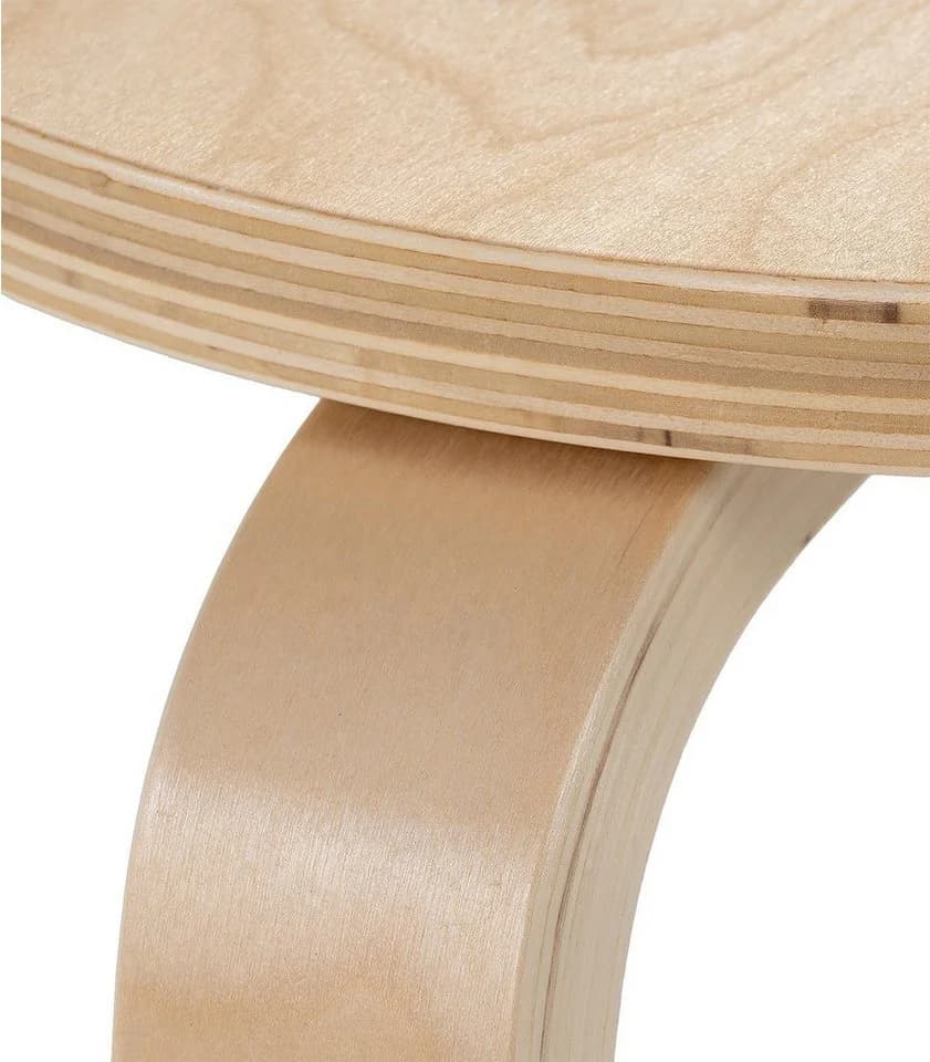 Home4You Hocker Beige Birkenschichtholz Beistelltisch - Bild 3