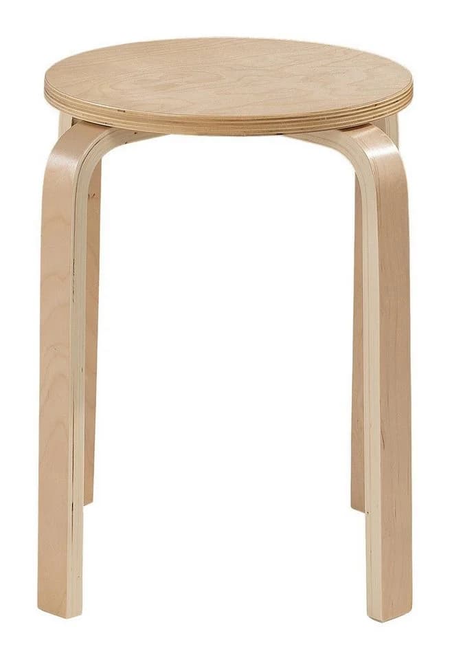 Home4You Hocker Beige Birkenschichtholz Beistelltisch - Bild 4