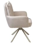 Home4You Polsterstuhl Creme Cordoptik Metallgestell 180 Grad Drehbar Bild 4