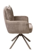 Home4You Polsterstuhl Taupe Cordoptik Metallgestell 180 Grad Drehbar Bild 4