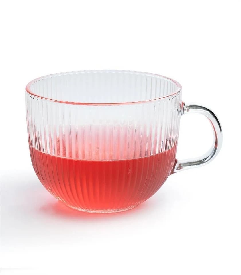 HIT Trading Teeglas-Set 6-tlg. Riffelglas Transparent