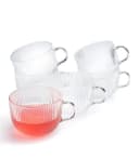 HIT Trading Teeglas-Set 6-tlg. Riffelglas Transparent Bild 2