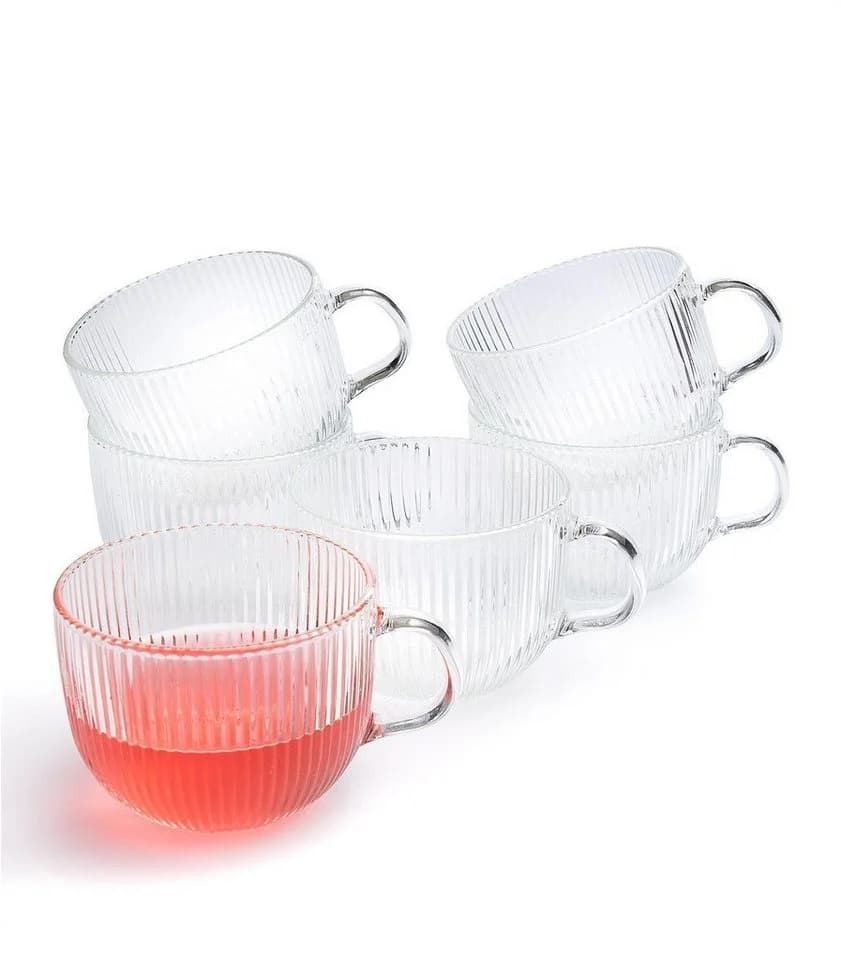 HIT Trading Teeglas-Set 6-tlg. Riffelglas Transparent - Bild 2