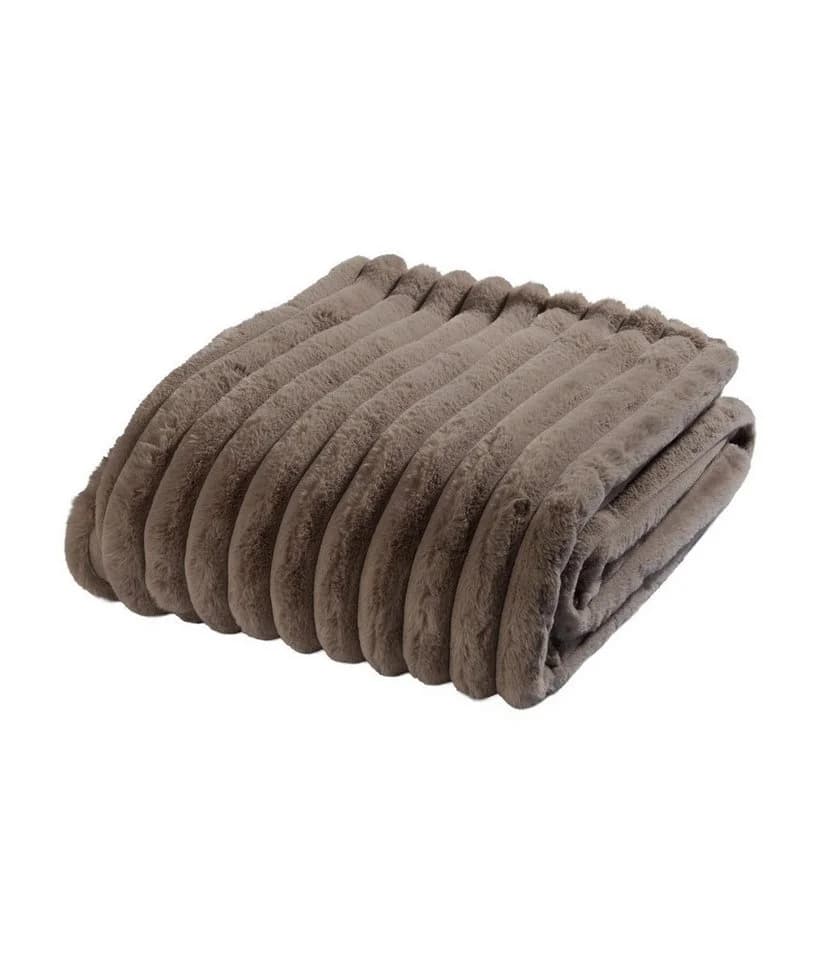 Wohndecke 150 x 200 cm Taupe Polyester Home4You - Bild 2