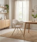 Home4You Polsterstuhl Ecru mit Metallgestell Bild 1