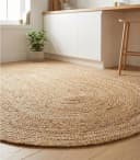 Home4You Ovaler Handwebteppich Jute Braun Bild 1