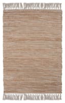 Home4You Handwebteppich Beige Weiß Meliert Quasten Bild 2