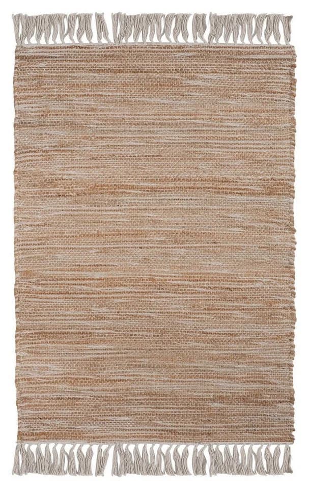 Home4You Handwebteppich Beige Weiß Meliert Quasten - Bild 2