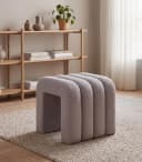 Home4You Polsterhocker Wollweiß Teddystoff Modern Bild 1