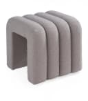 Home4You Polsterhocker Wollweiß Teddystoff Modern Bild 2
