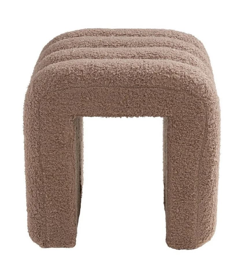 Home4You Polsterhocker Taupe Teddystoff Modern - Bild 5
