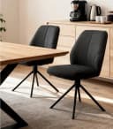 Home4You Polsterstuhl Anthrazit Schwarz 180° drehbar Bild 1