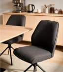 Home4You Polsterstuhl Anthrazit Schwarz 180° drehbar Bild 3