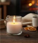 Home4You Stumpenkerzen 8er Set Weiß Glas Bild 1