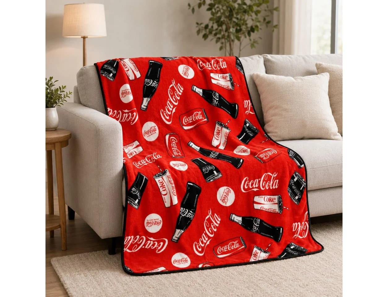 Coca Cola Wohndecke Fleece Retro Design Rot - Bild 4