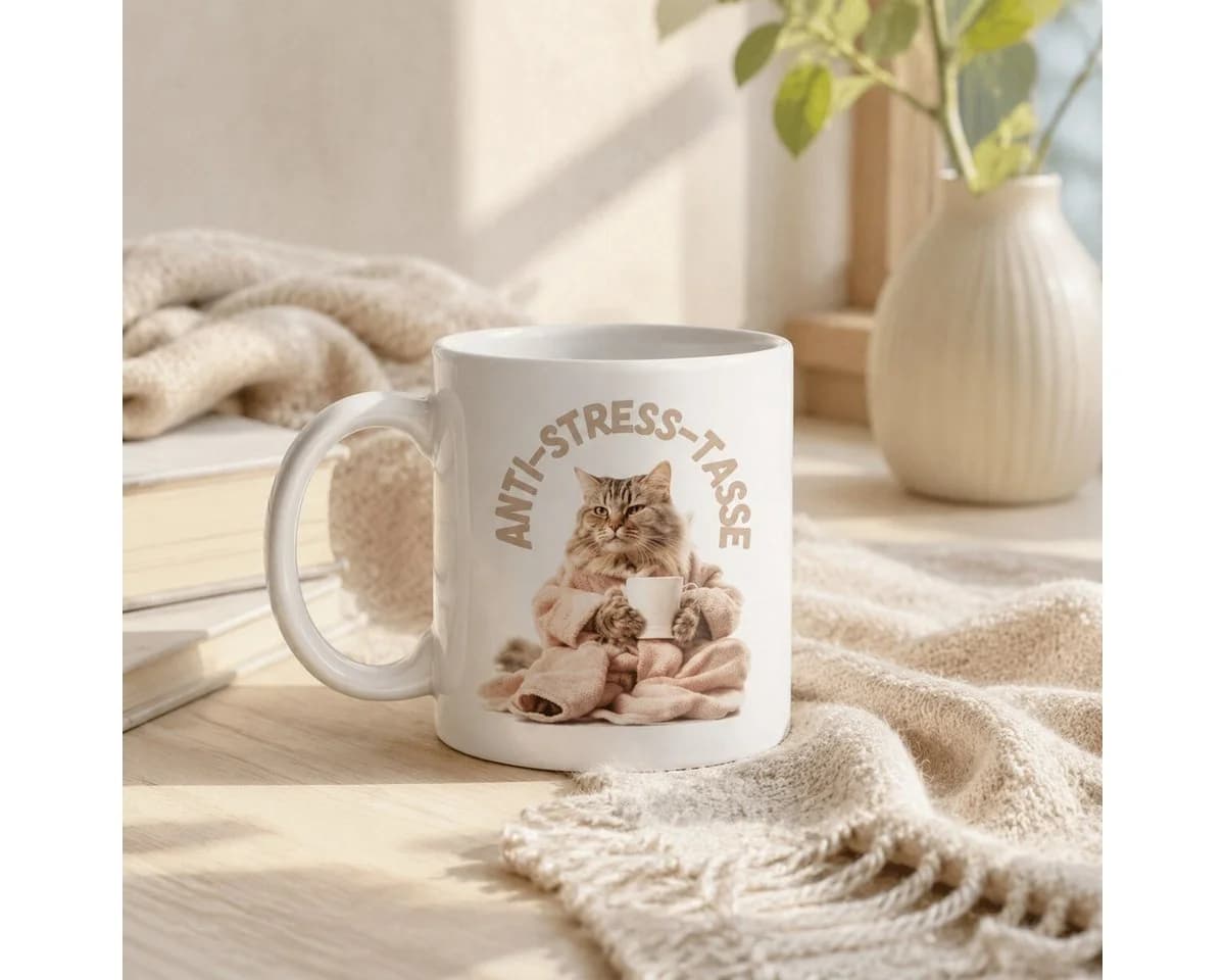 WS-Trend Anti-Stress Keramiktasse Katze Motiv Bunt 325 ml - Bild 3