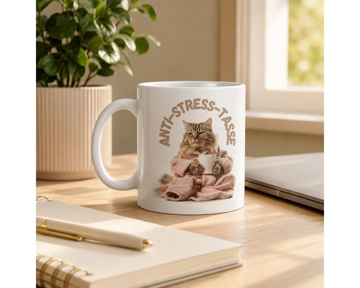 WS-Trend Anti-Stress Keramiktasse Katze Motiv Bunt 325 ml - Bild 4