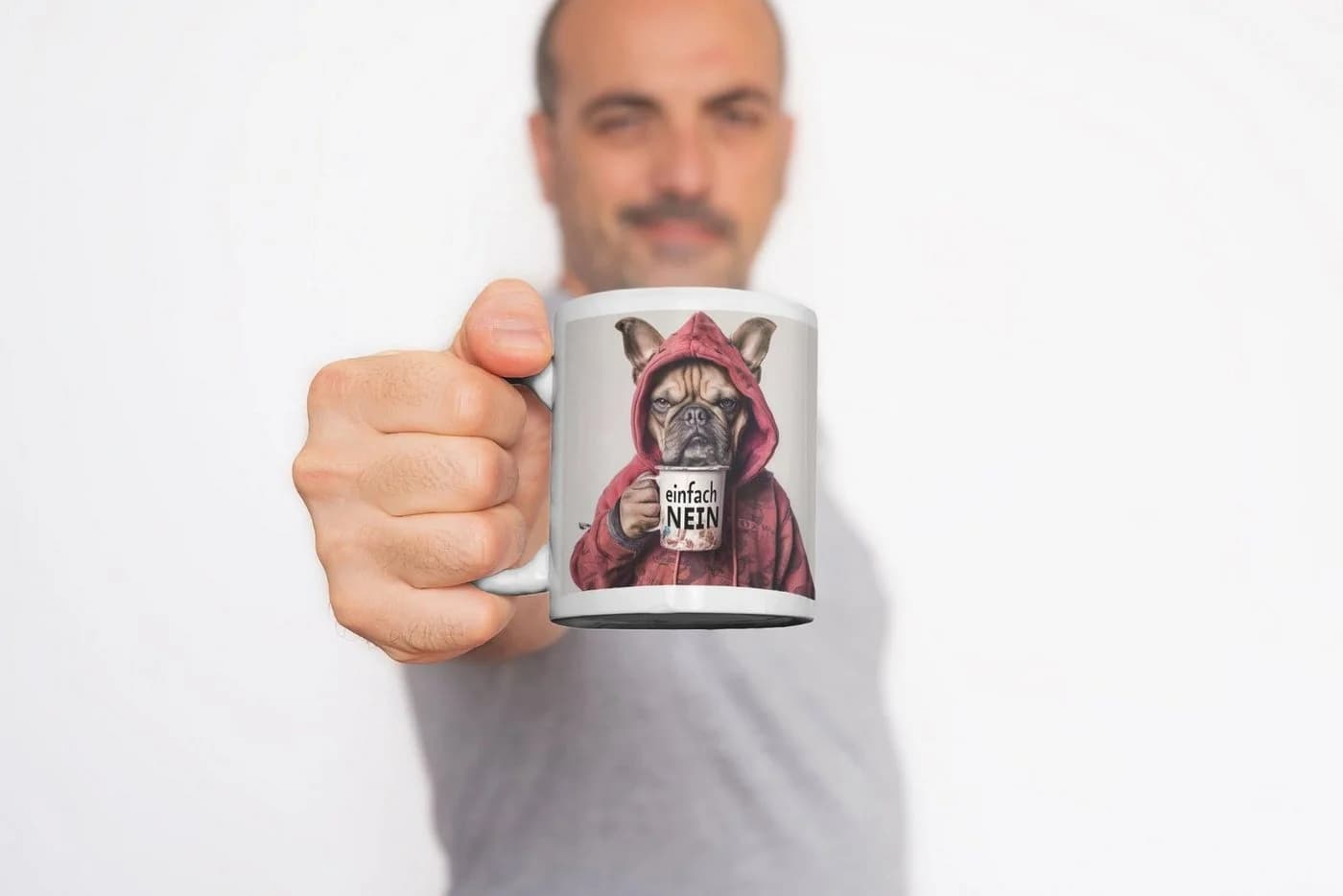 WS-Trend Keramik Kaffeetasse Bulldogge witzig bunt