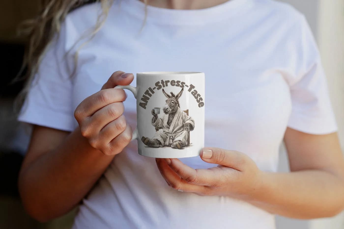 WS-Trend Anti-Stress Tasse Esel Motiv 325 ml Keramik