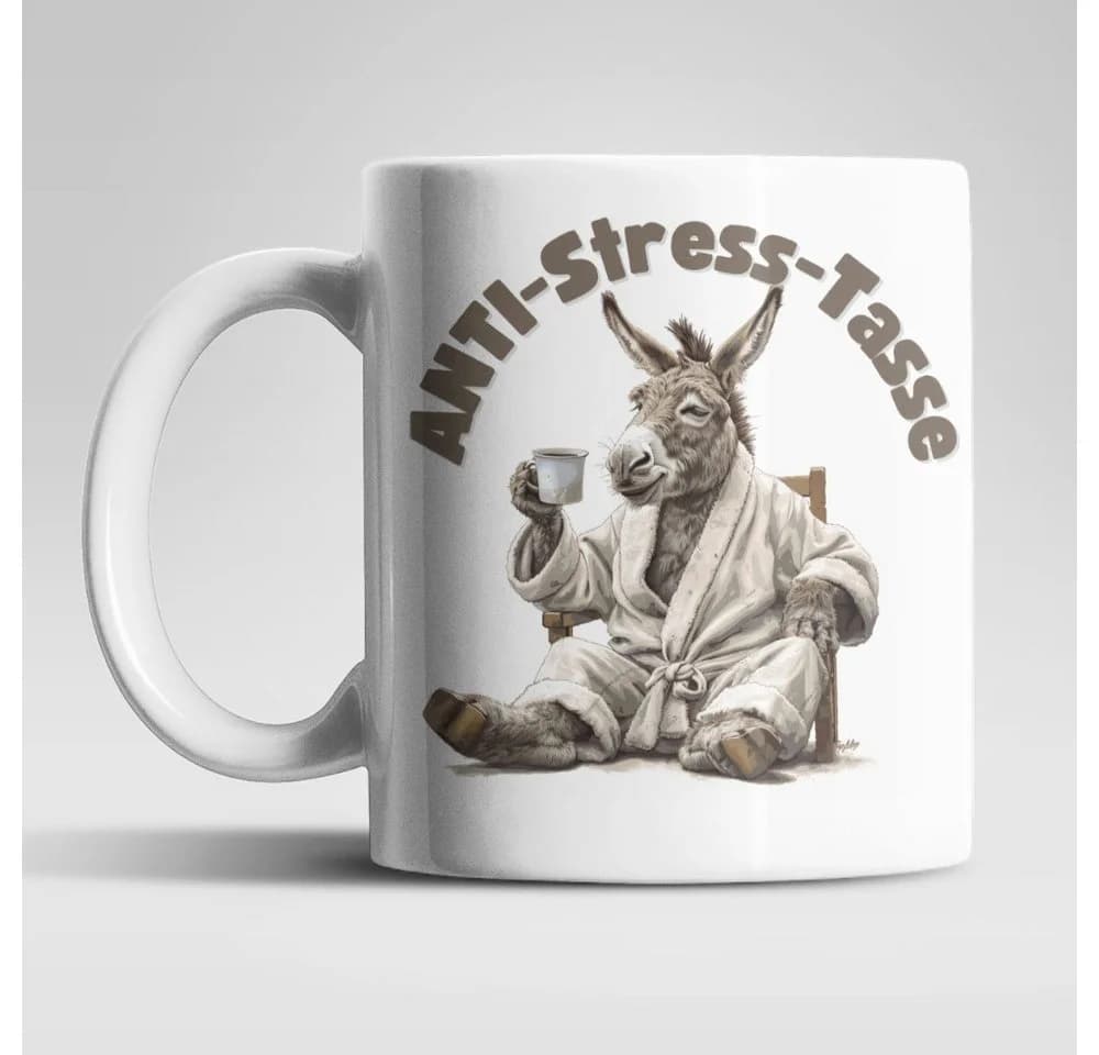 WS-Trend Anti-Stress Tasse Esel Motiv 325 ml Keramik - Bild 2