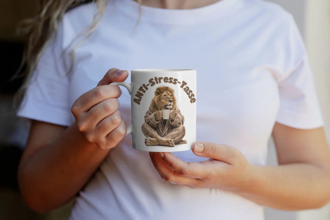 WS-Trend Anti-Stress Löwe Kaffeetasse 325 ml Keramik Bunt