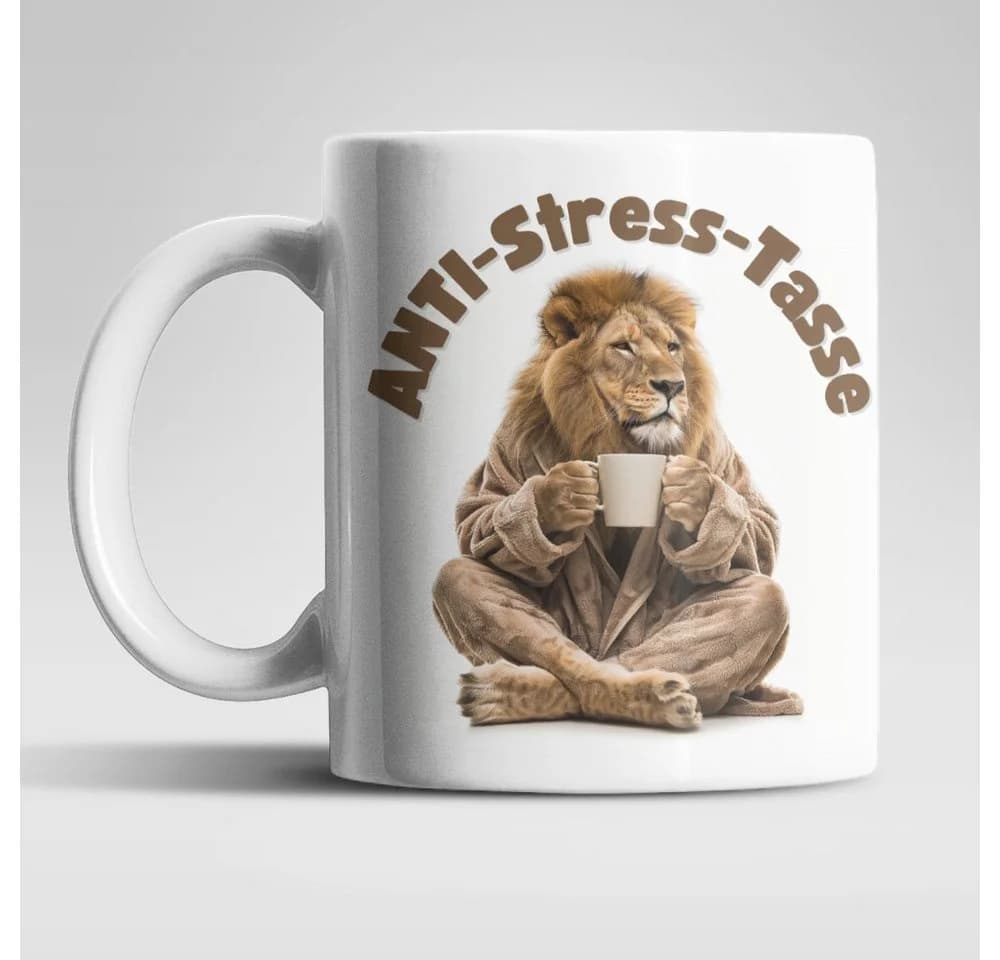 WS-Trend Anti-Stress Löwe Kaffeetasse 325 ml Keramik Bunt - Bild 2