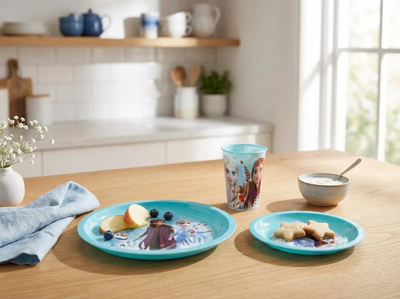 Disney Kindergeschirr-Set Frozen 3-teilig Bunt Kunststoff