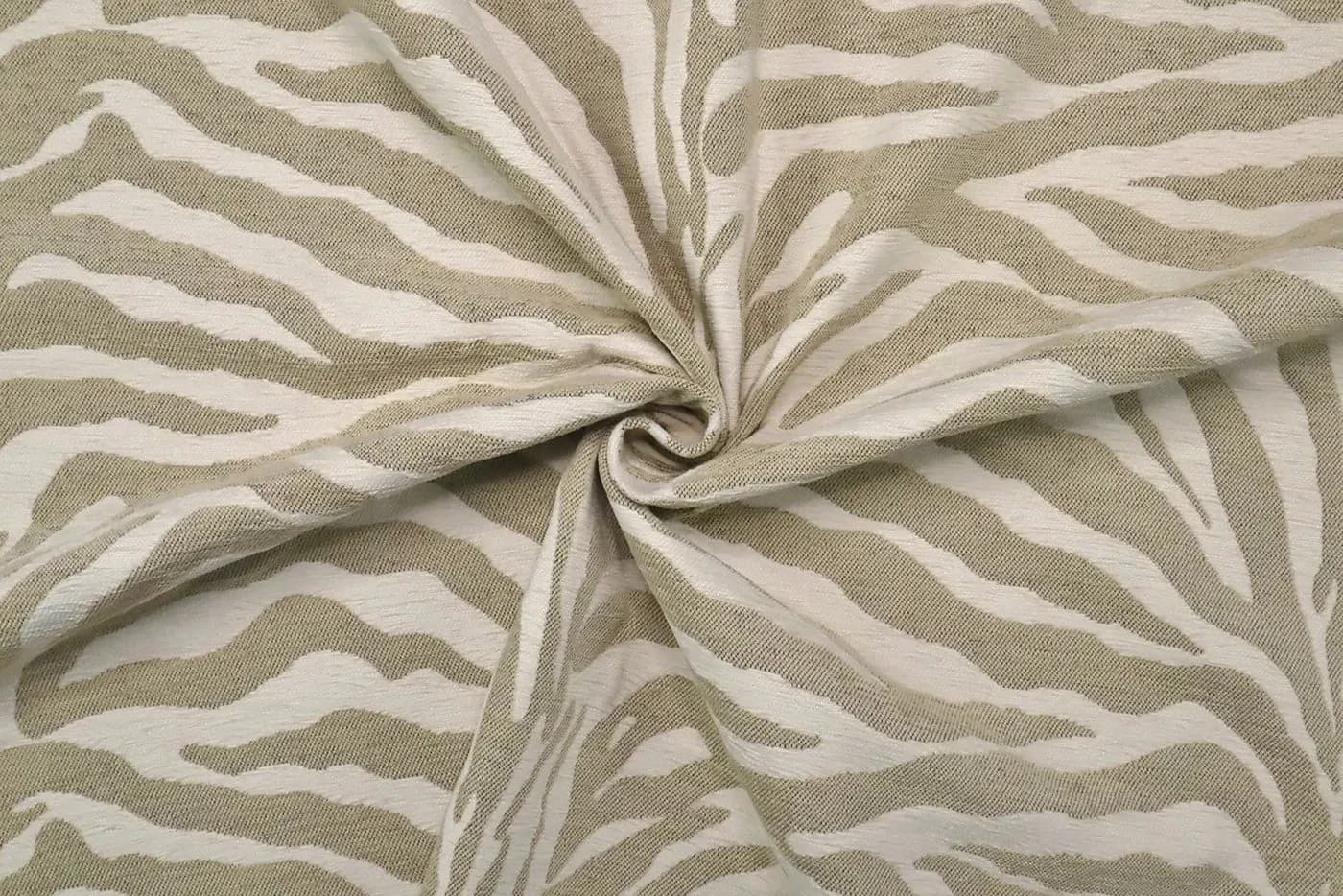 Stofferia Polsterstoff Chenille Zebra Maki Beige Safari Design - Bild 3