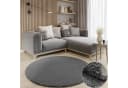 Wohnando Teppich MY-RUG Hochflorteppich Shaggy Star Grau Rund Bild 1