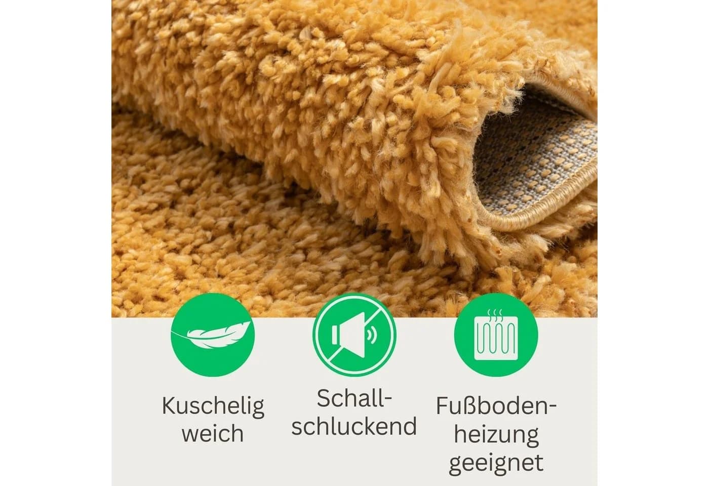 Wohnando Teppich MY-RUG Hochflorteppich Shaggy Star Goldgelb - Bild 4