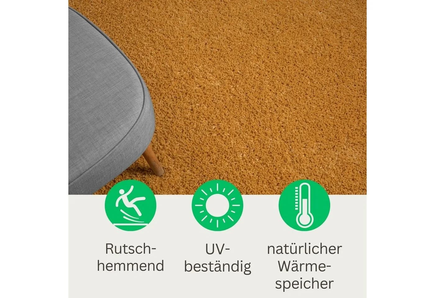 Wohnando Teppich MY-RUG Hochflorteppich Shaggy Star Goldgelb - Bild 5