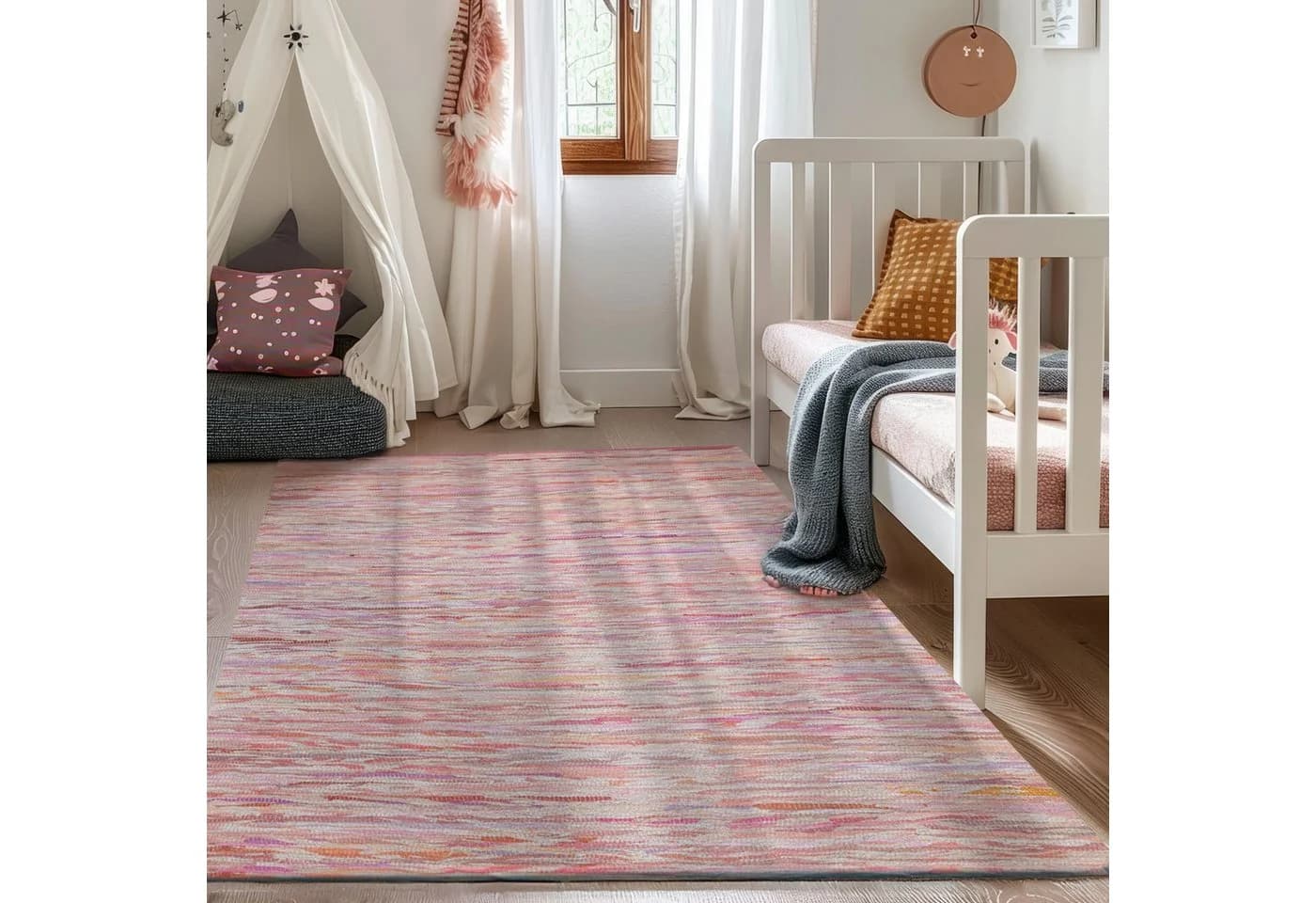 Wohnando Teppich MY-RUG Rajesh Chindi Rosa Handgewebt Wendbar - Bild 3