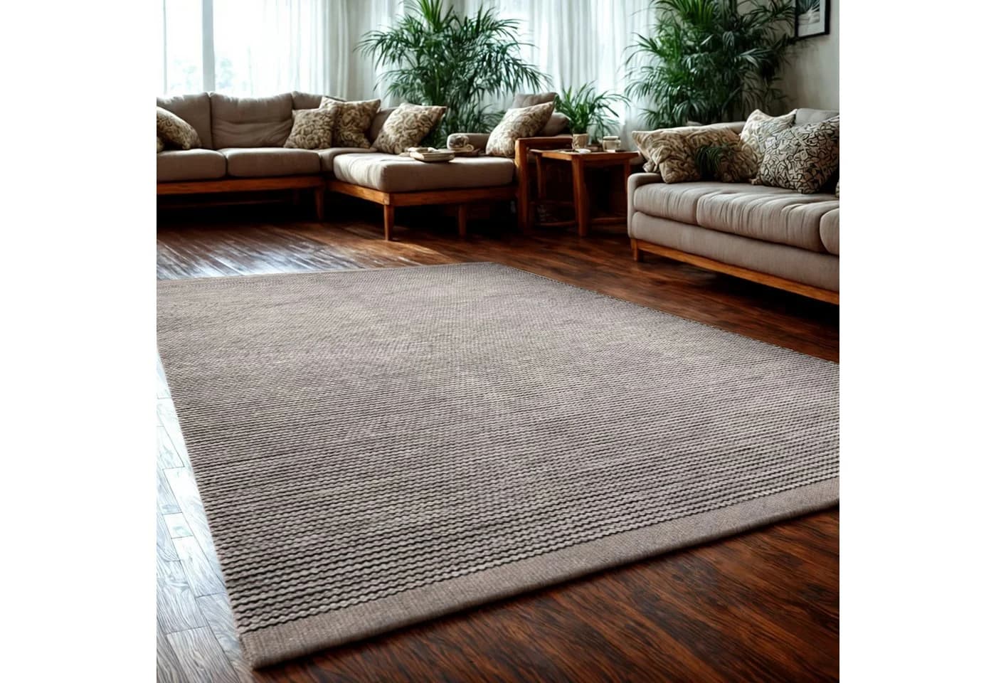 Wohnando Teppich MY-RUG Roshni Wollteppich 90x60cm Handgewebt