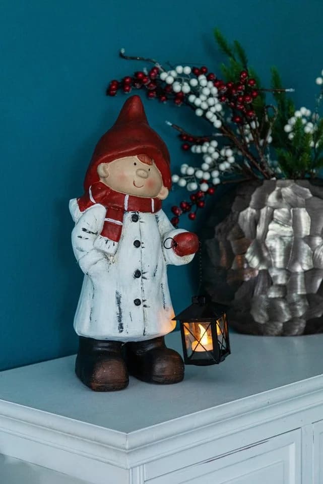 Wohnando Dekofigur Winterkind Junge mit Laterne und Beleuchtung - Bild 4