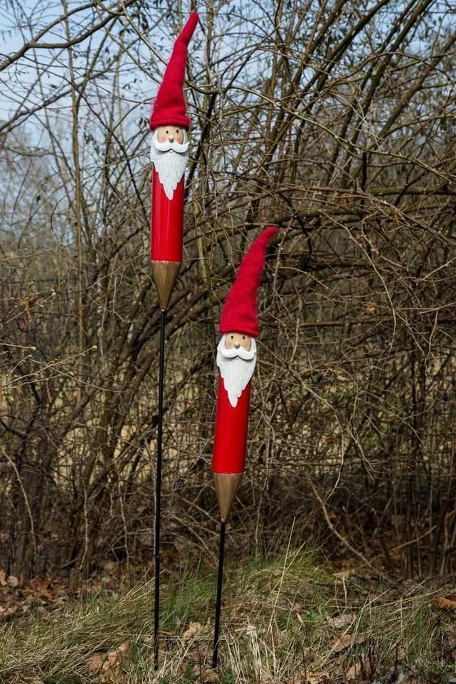 Wohnando Weihnachtsmann Gartenstecker 2er Set Metall Robust Für Draußen