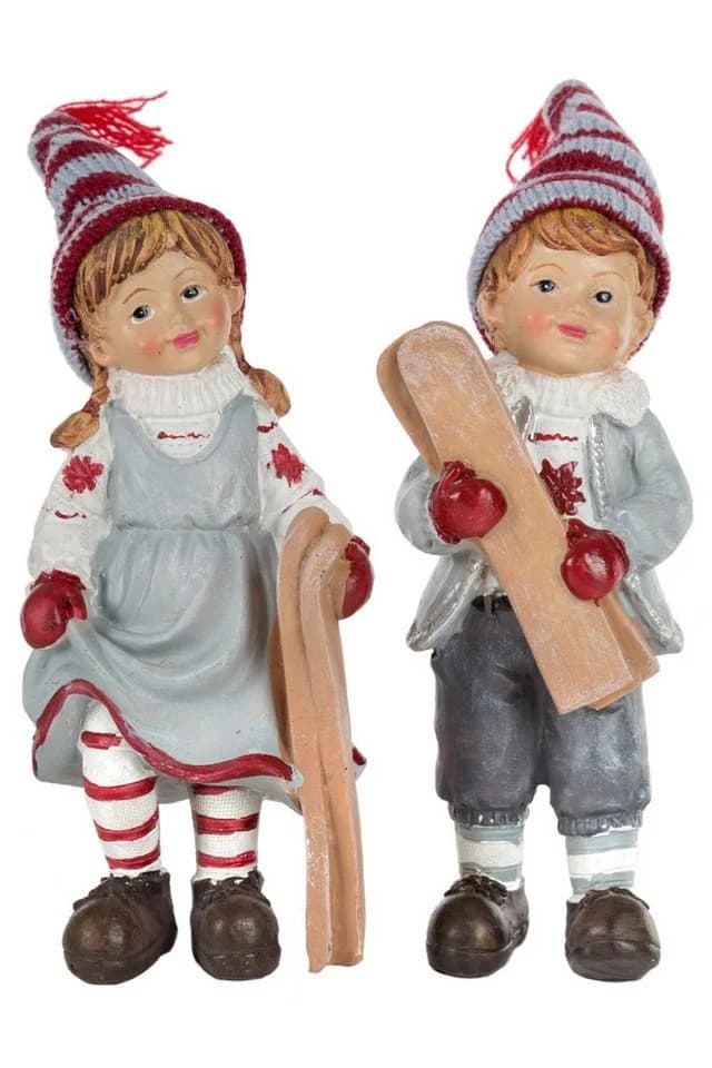 Wohnando Winterkinder mit Ski 2er-Set: Bezaubernde Weihnachtsdekoration - Bild 2