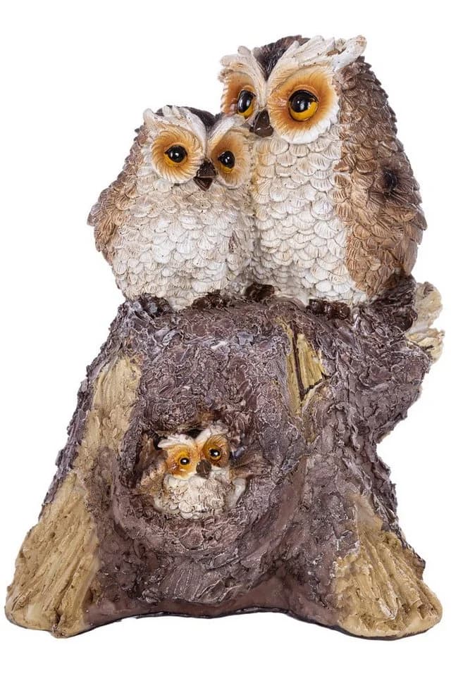 Wohnando Dekofigur Winter-Eulenfamilie Baumstumpf - Bild 2