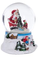 Wohnando Schneekugel mit Weihnachtsmann und Kind, leuchtet und spielt Musik Bild 3