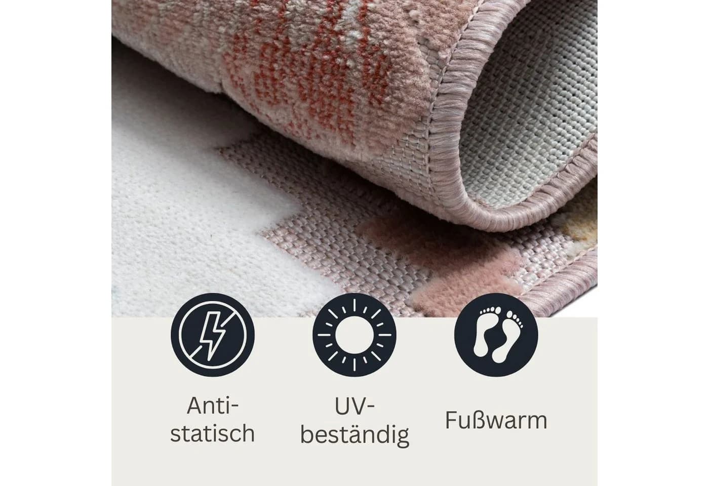 Wohnando Outdoor-Teppich Aurora II Rosa Florales Hoch-Tief-Design - Bild 5