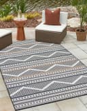 Wohnando Outdoor-Teppich Johnny Schwarz Modernes Hoch-Tief-Design Bild 1