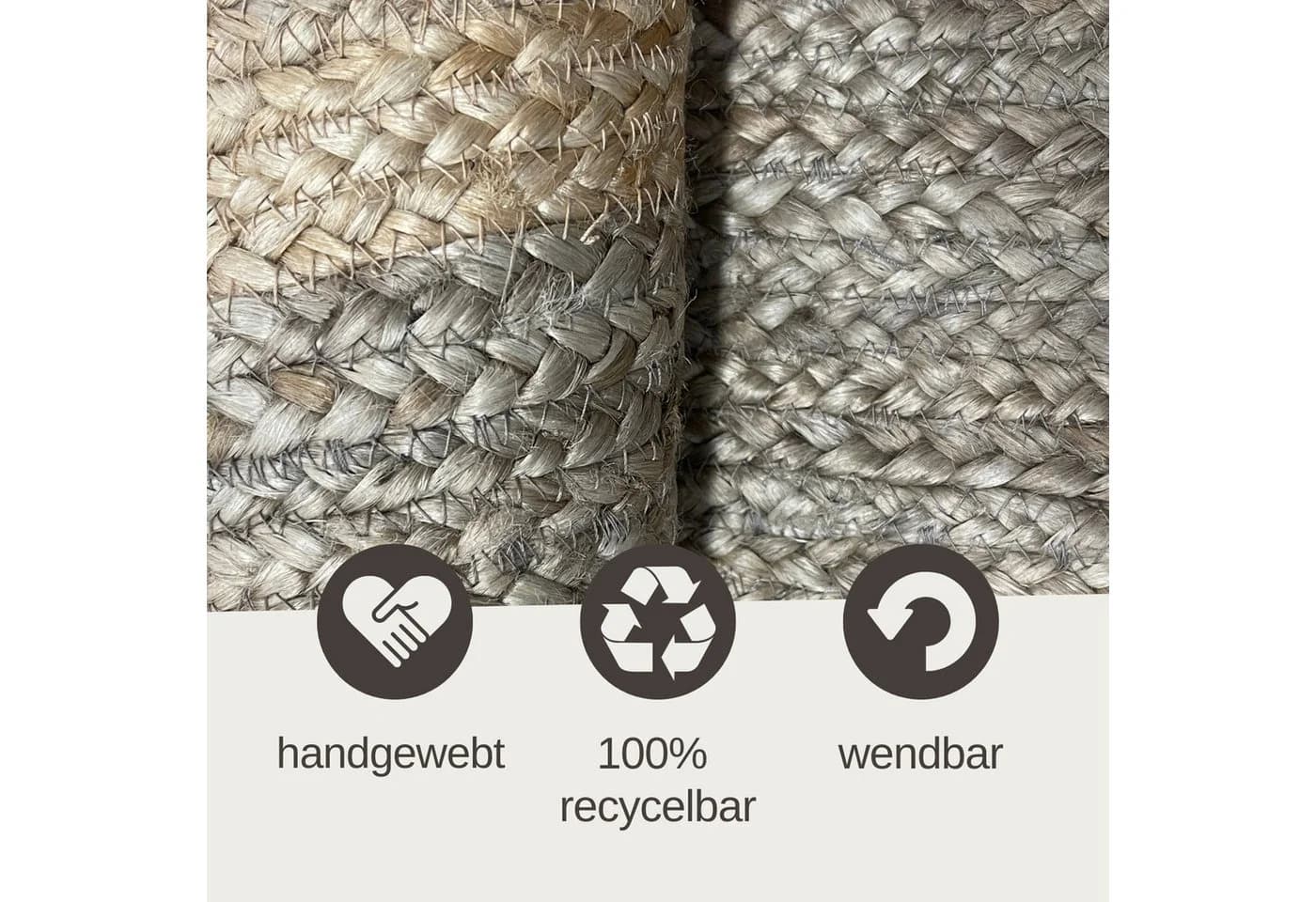 Wohnando Teppich MY-RUG Earth Weave Jute Beige Rechteckig - Bild 4