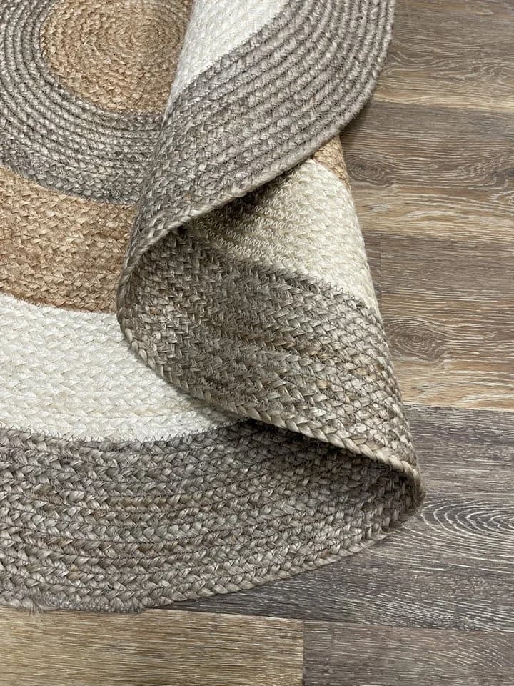 Wohnando Teppich Jute Balance Rund 100cm Handgewebt Boho - Bild 5